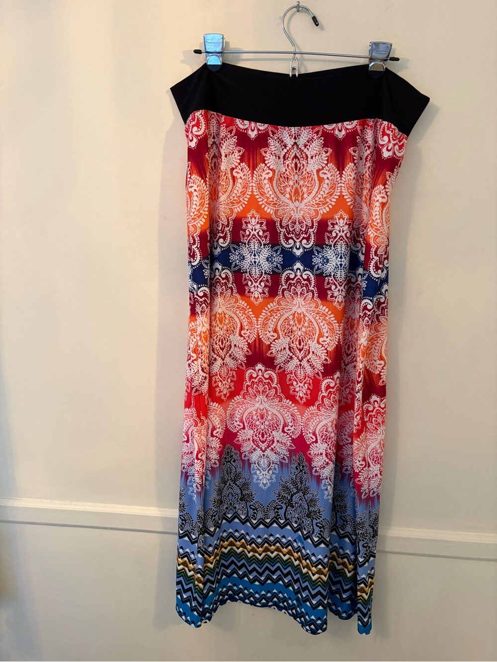 New Directions Women’s Multicolor Maxi Skirt Stretch Waist -Sz 1X